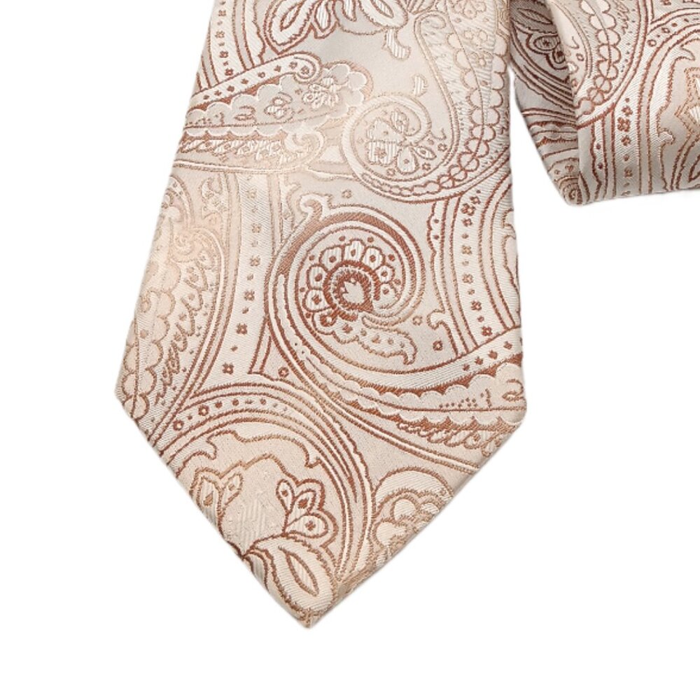 Sean John Silk Tie Men’s XL 66” Silver Taupe Metallic Paisley Floral Classic New